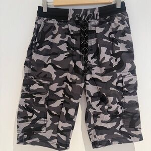 NXT/GEN Teens Black Gray Camo Cargo Shorts Size M
